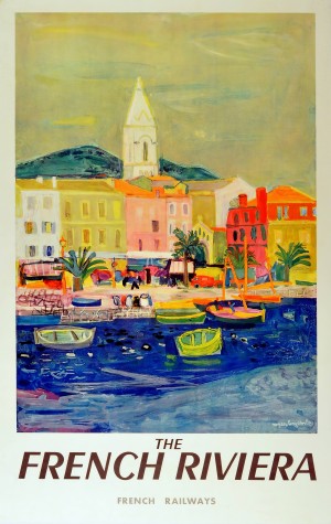 The French Riviera, French Railways original vintage travel advertising poster